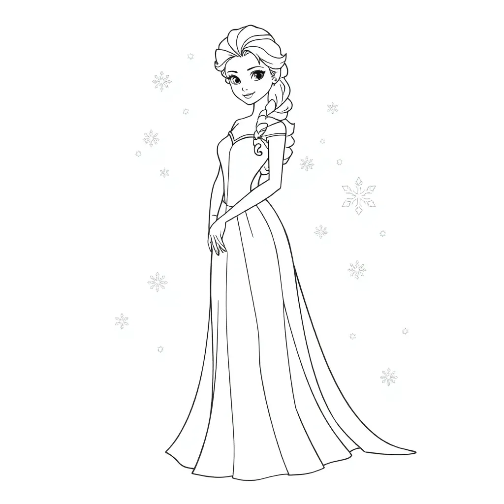 Elsa coloring page
