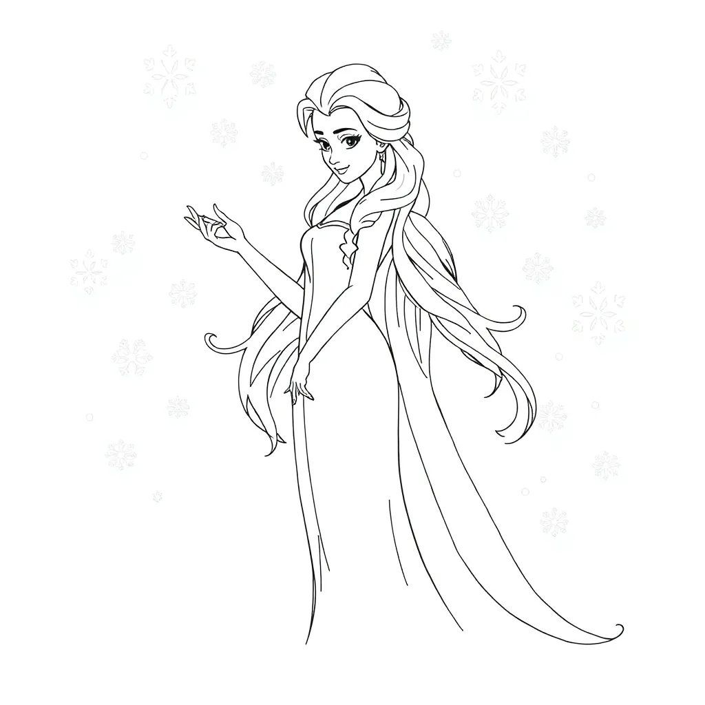 Elsa coloring page