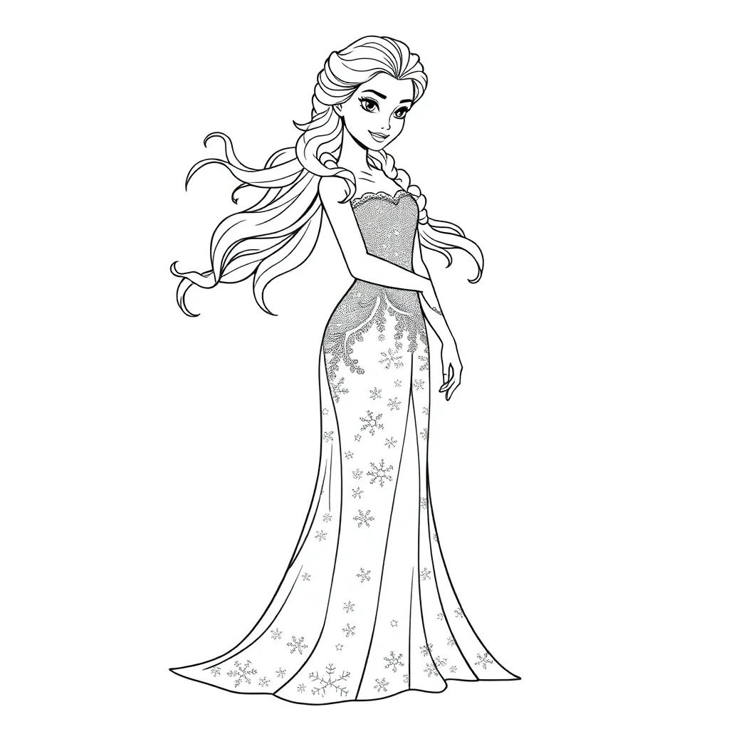 Elsa coloring page