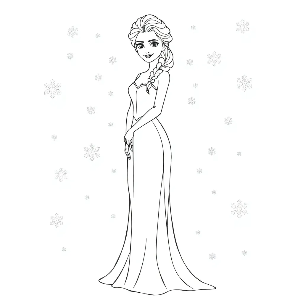 Elsa coloring page