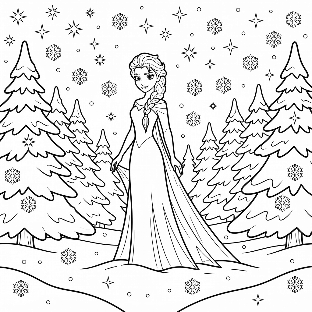 Elsa coloring page