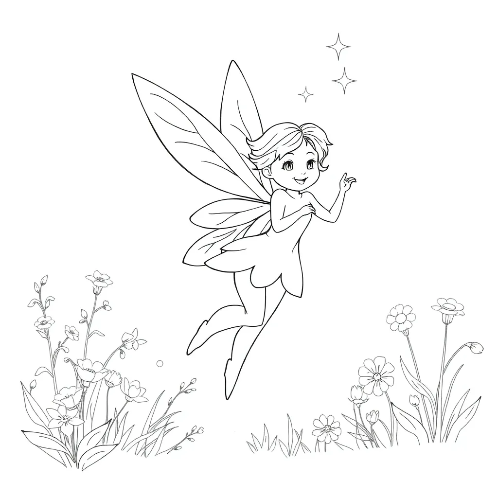 Fairy coloring page