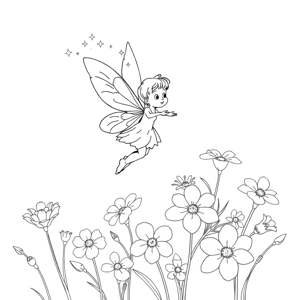 Fairy coloring page