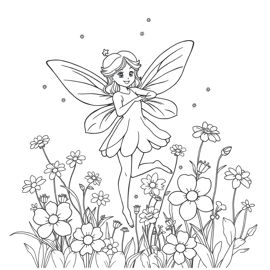 Fairy coloring page