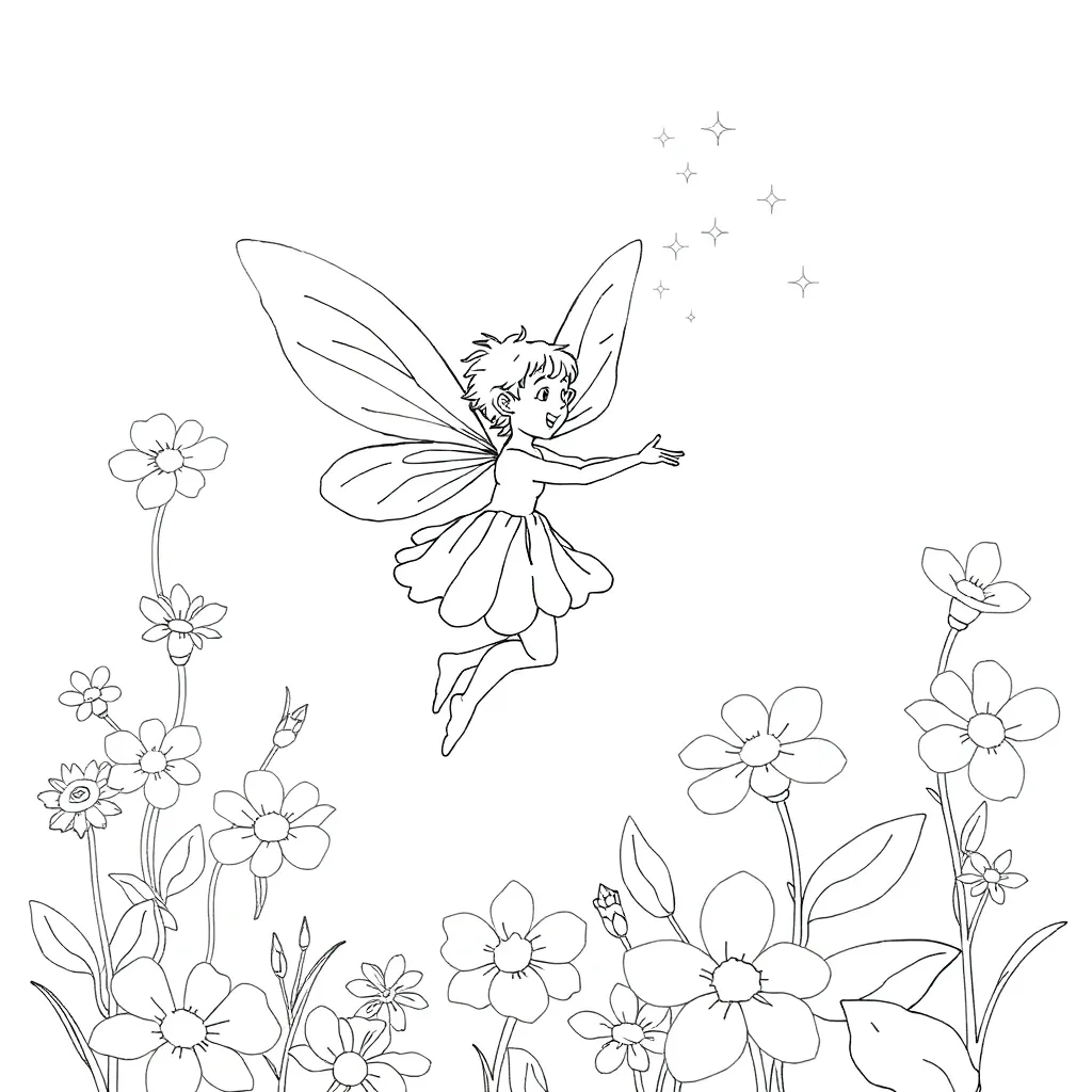 Fairy coloring page