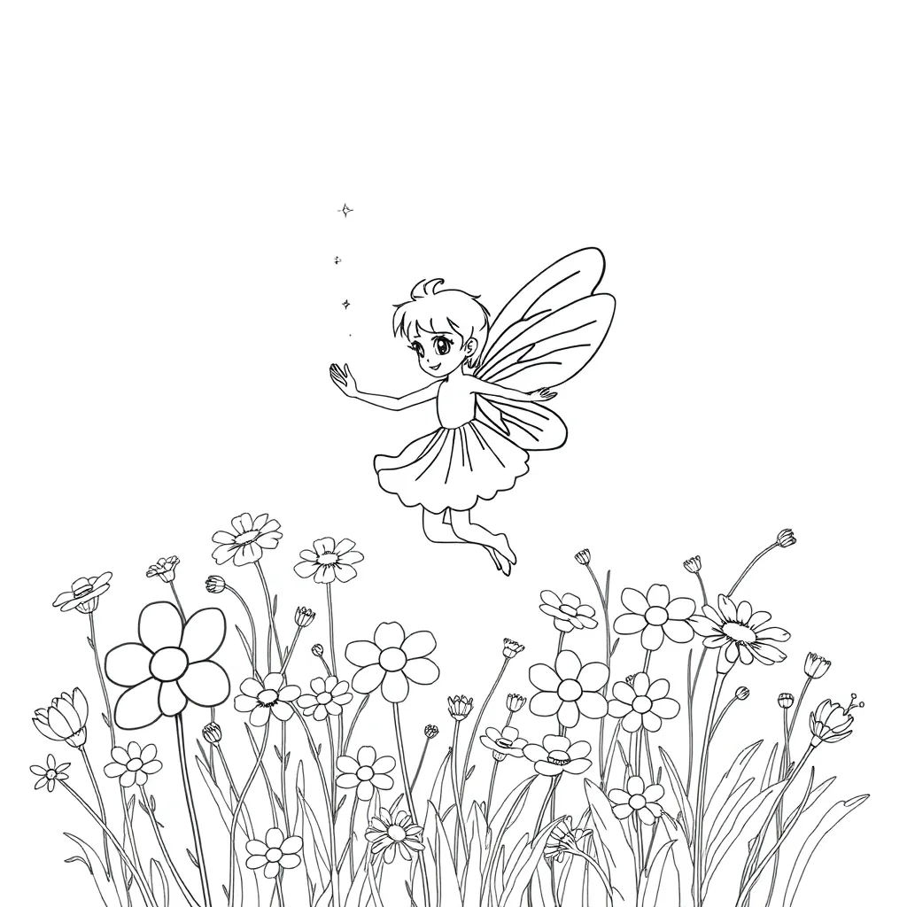 Fairy coloring page