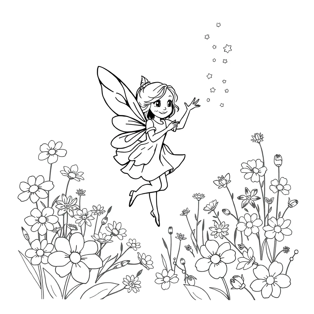 Fairy coloring page