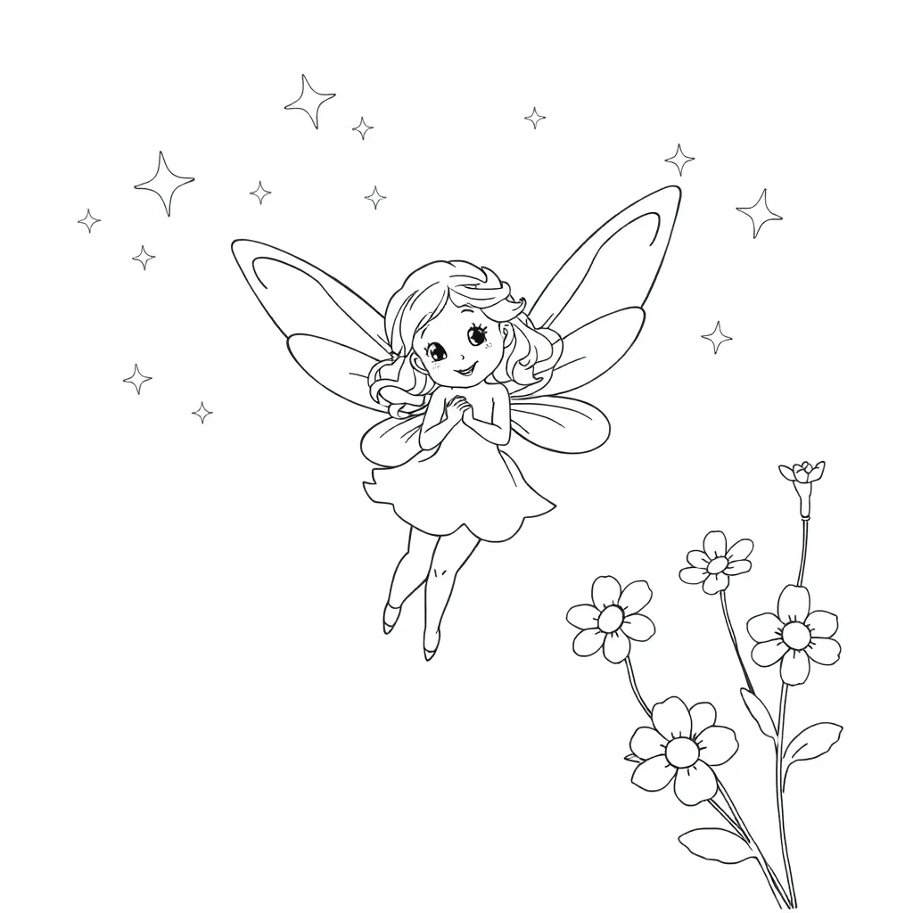 Fairy coloring page