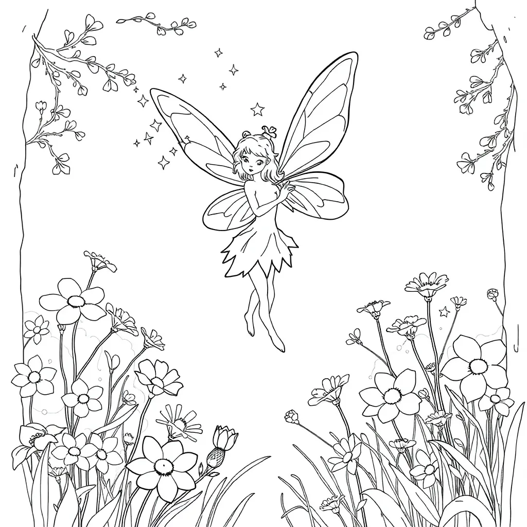 Fairy coloring page
