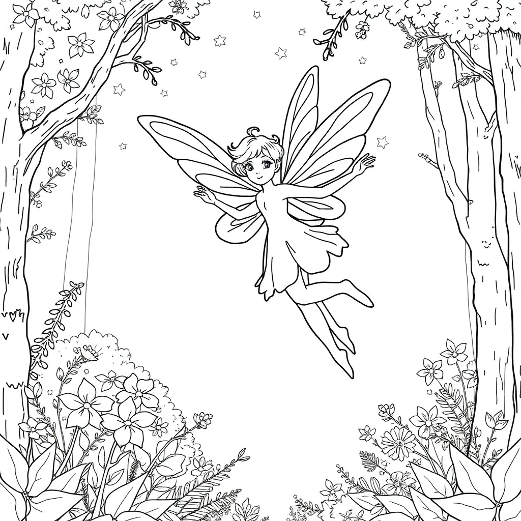 Fairy coloring page