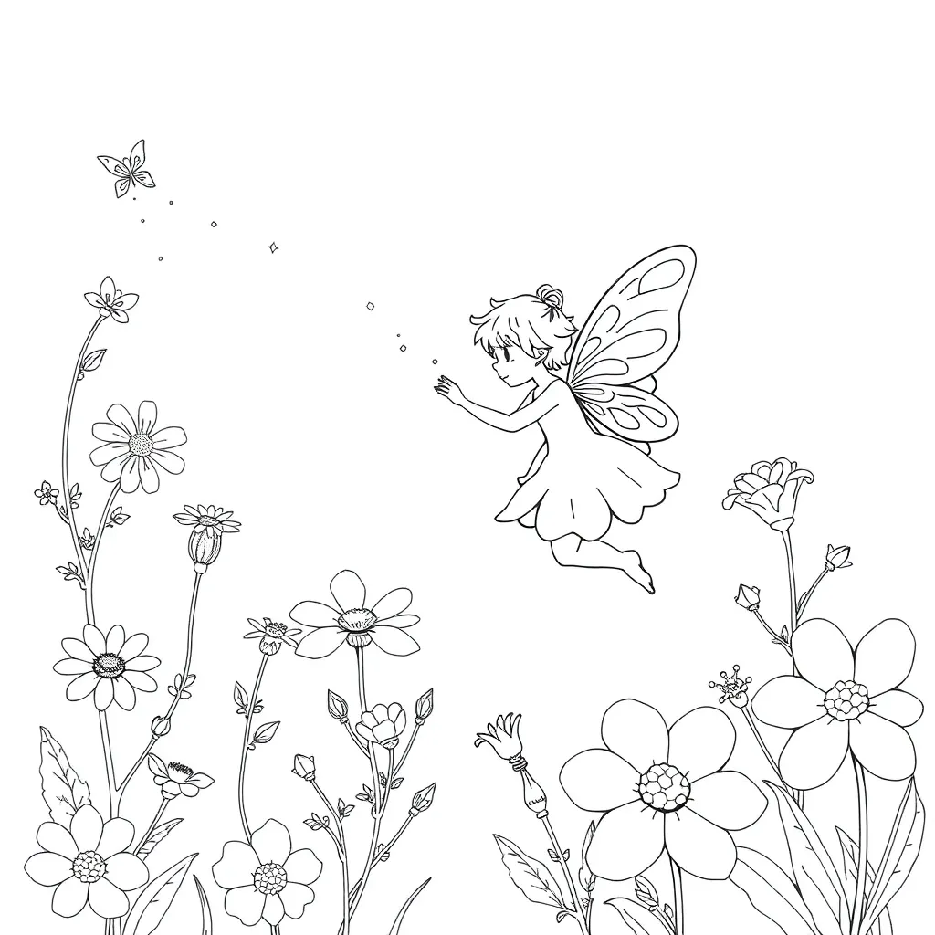 Fairy coloring page