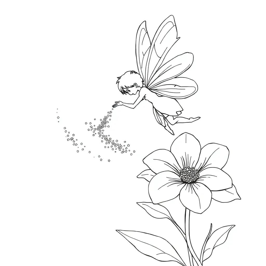 Fairy coloring page