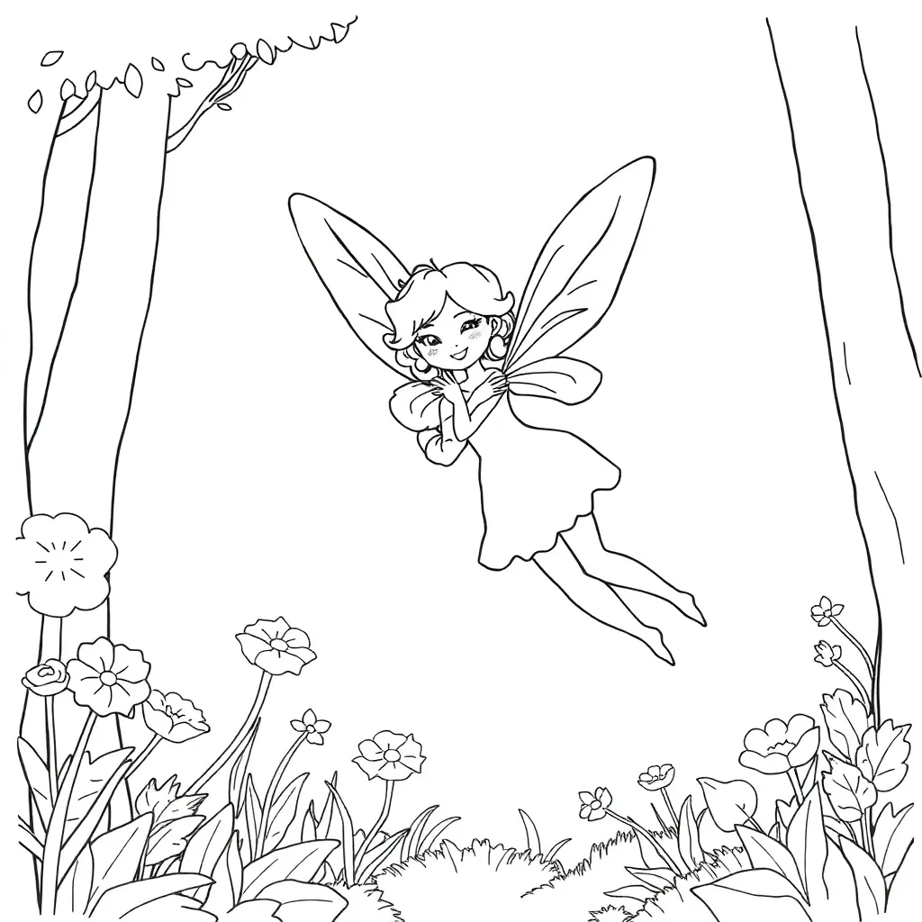 Fairy coloring page