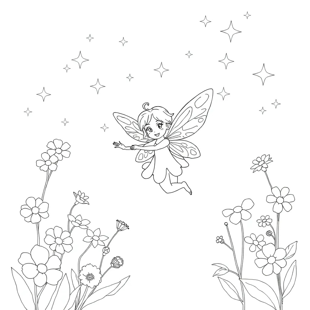 Fairy coloring page
