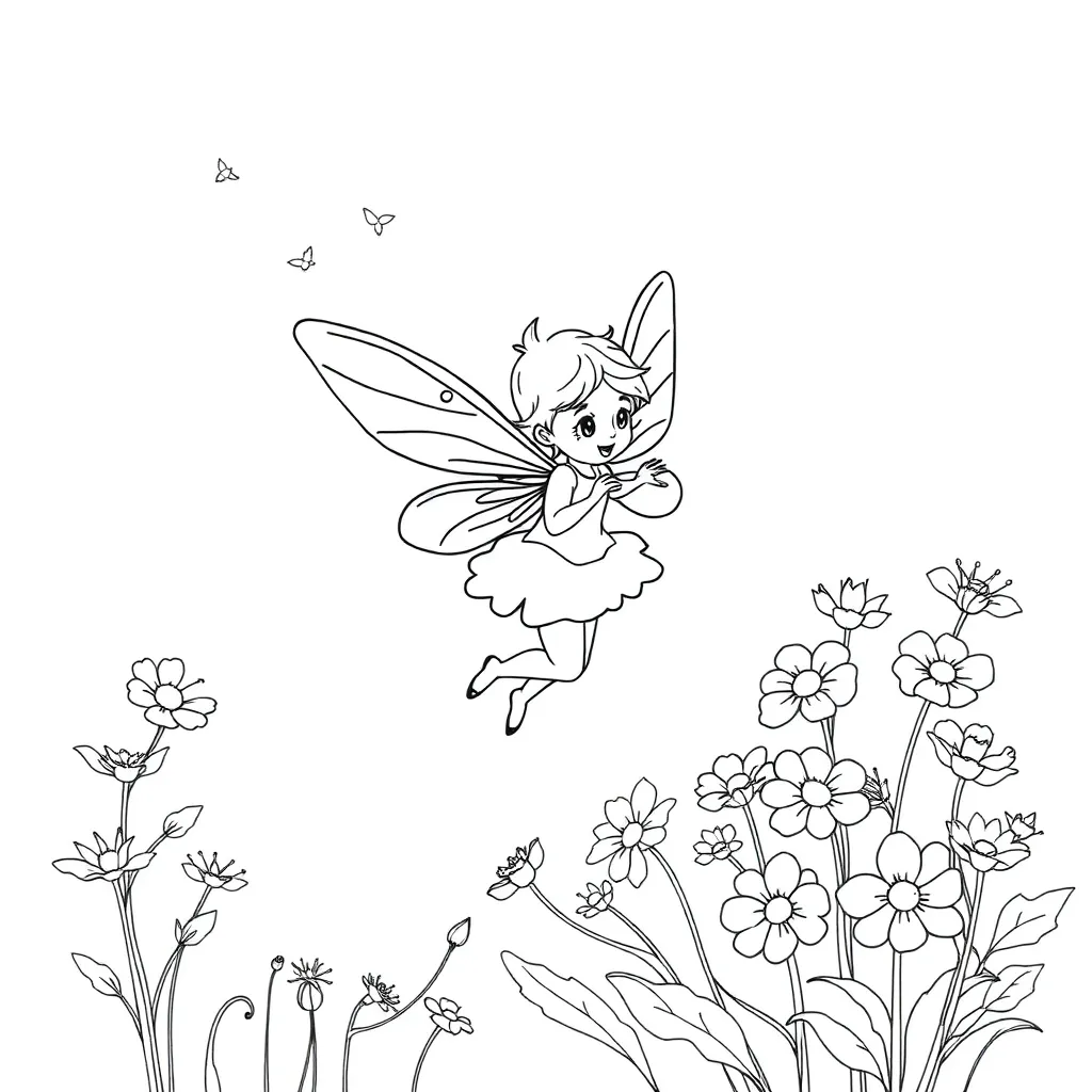 Fairy coloring page
