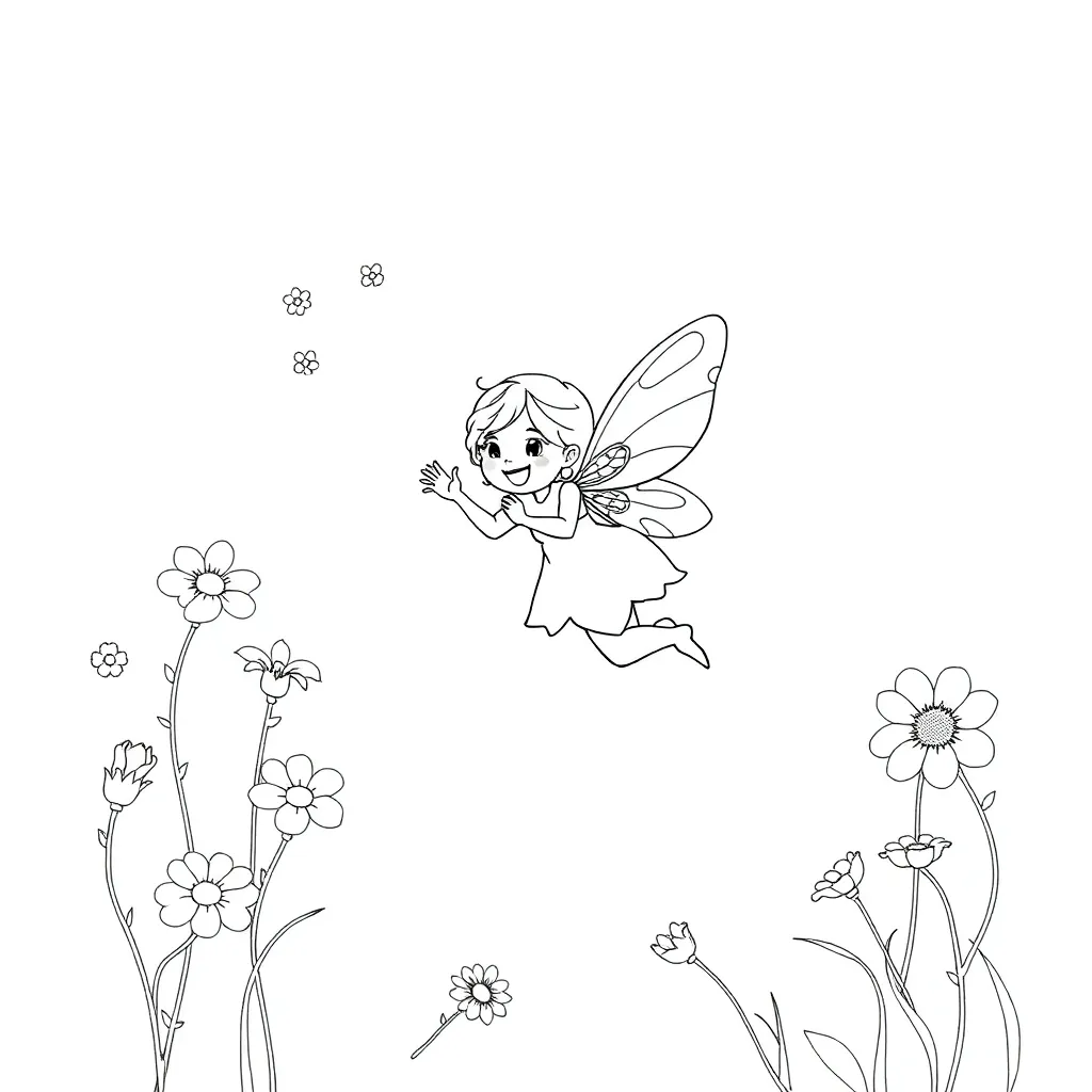 Fairy coloring page