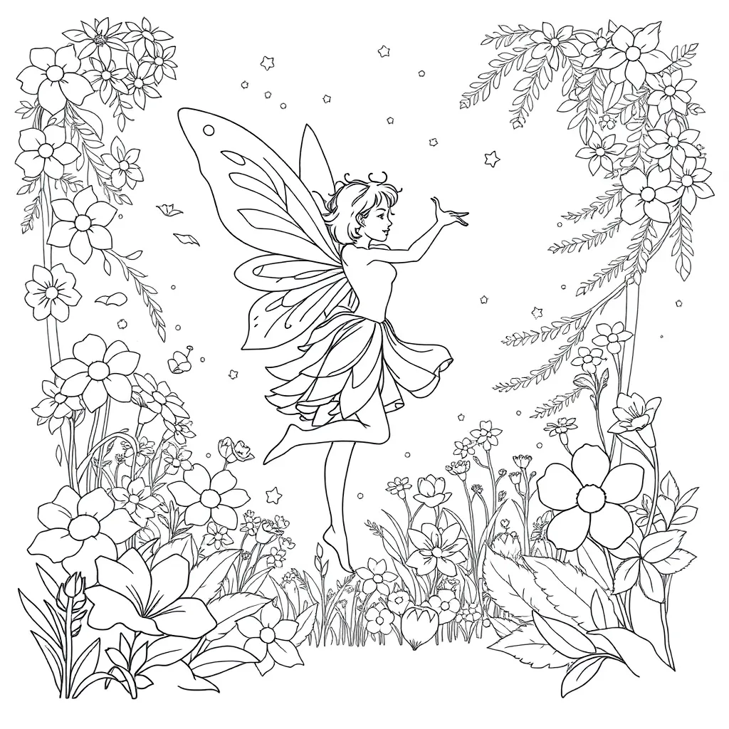 Fairy coloring page