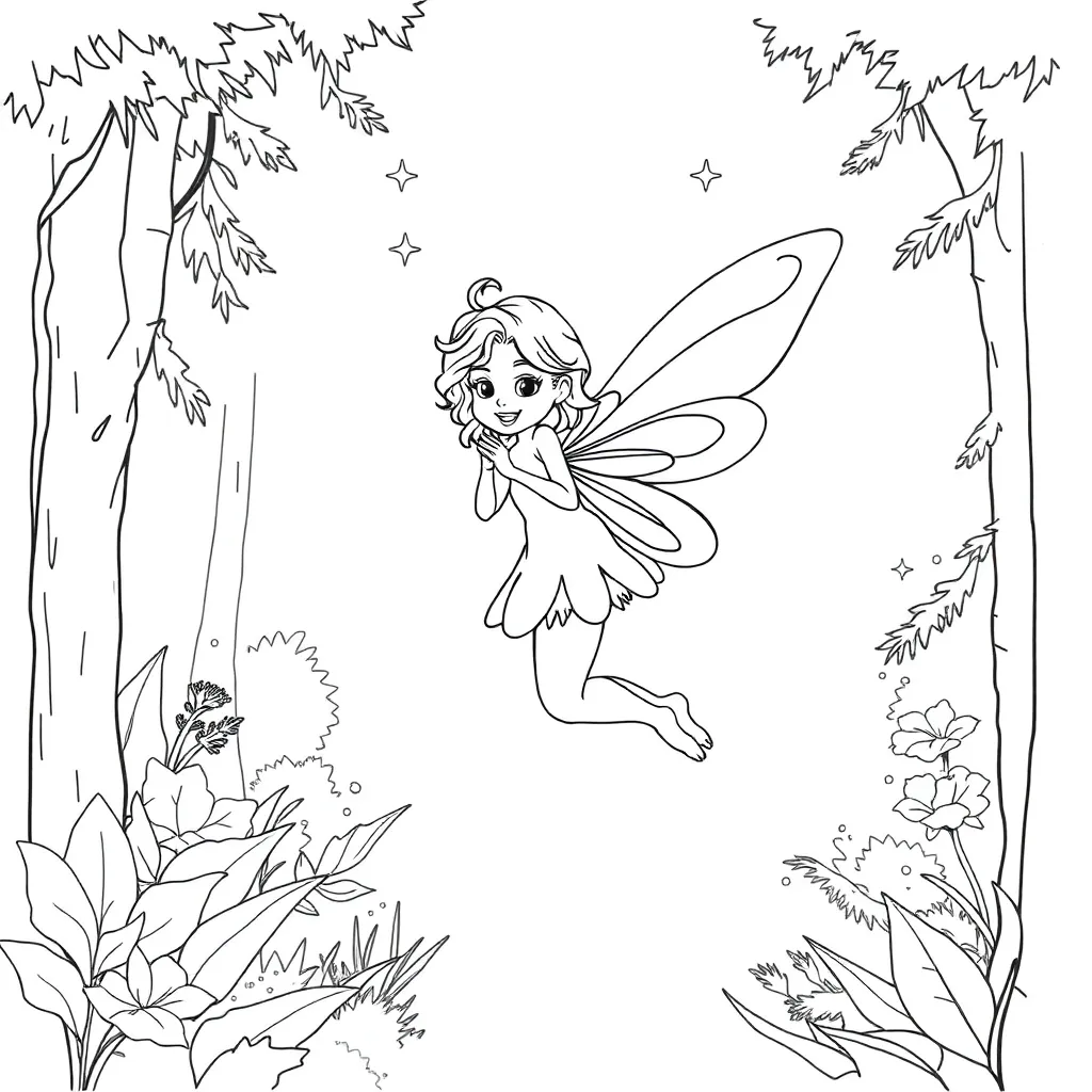 Fairy coloring page