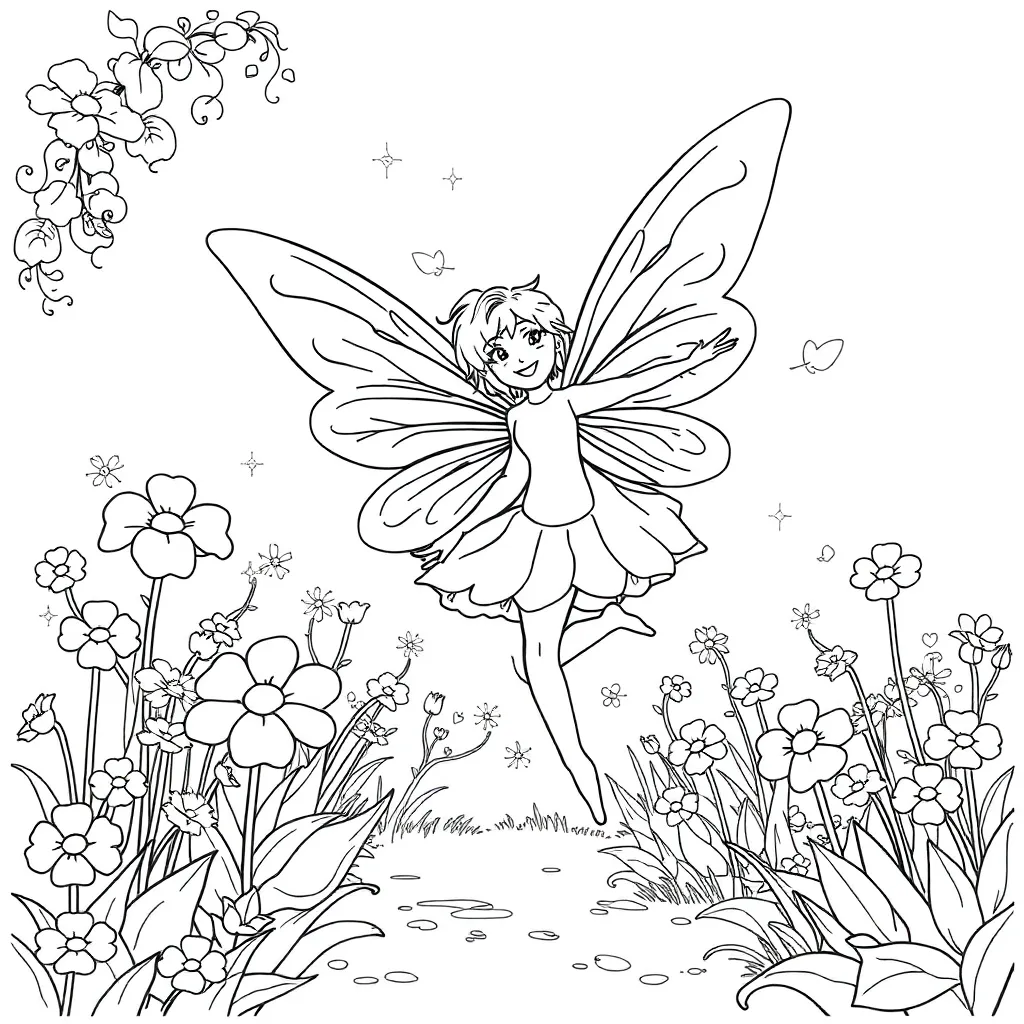 Fairy coloring page
