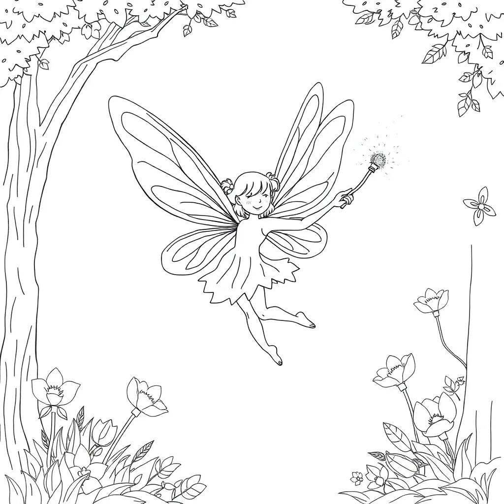 Fairy coloring page