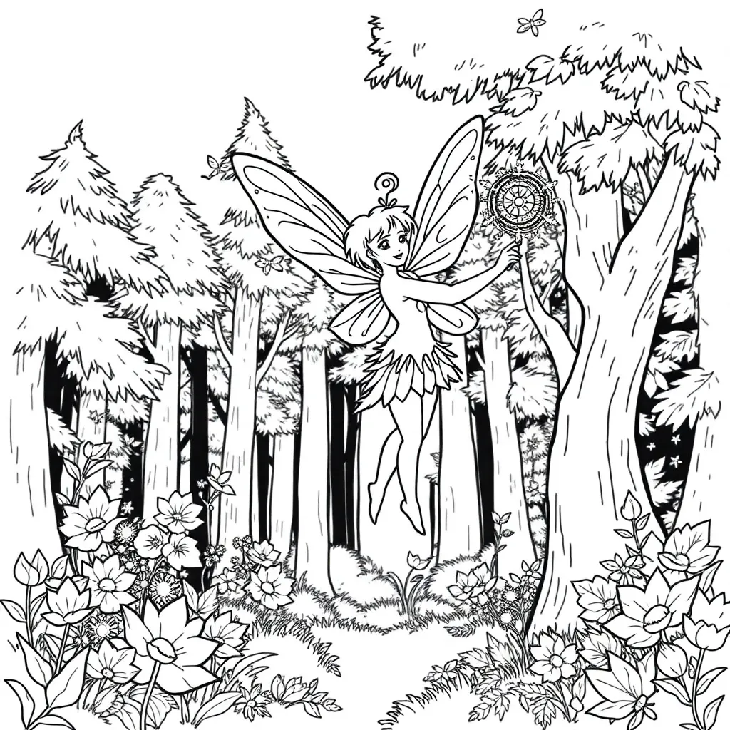 Fairy coloring page