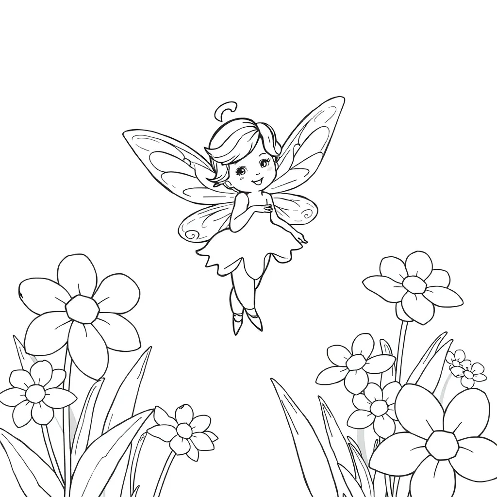 Fairy coloring page