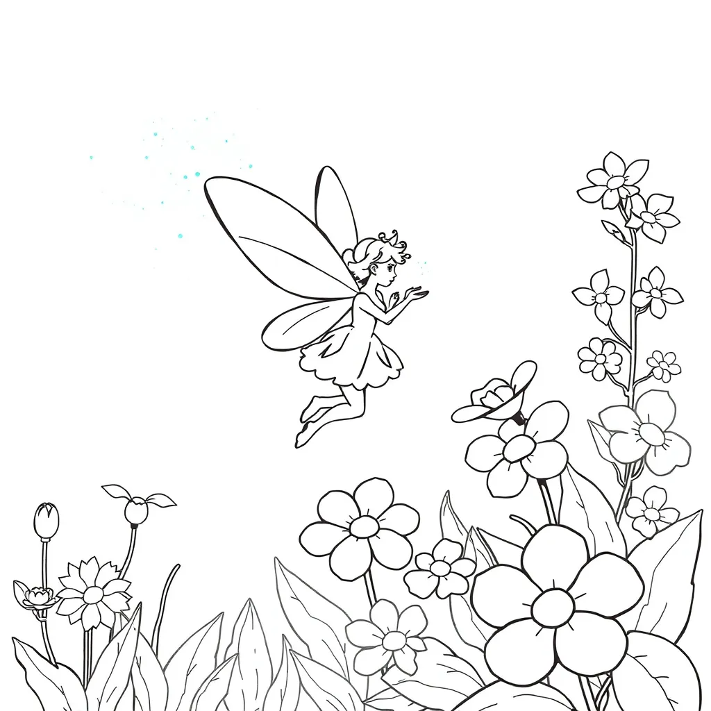 Fairy coloring page