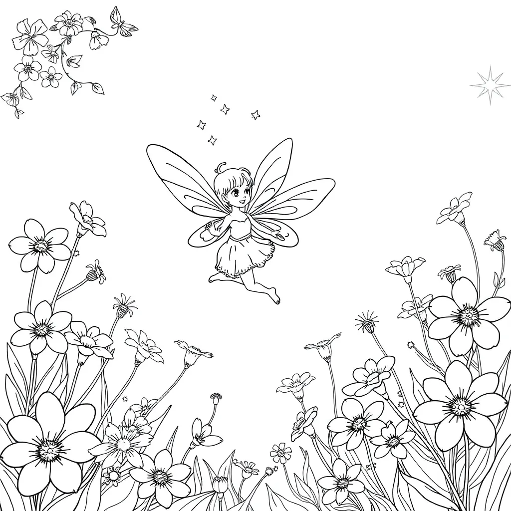 Fairy coloring page