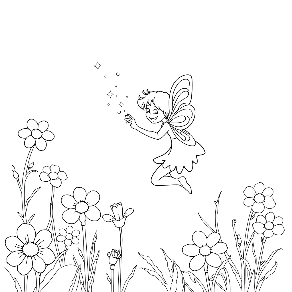 Fairy coloring page