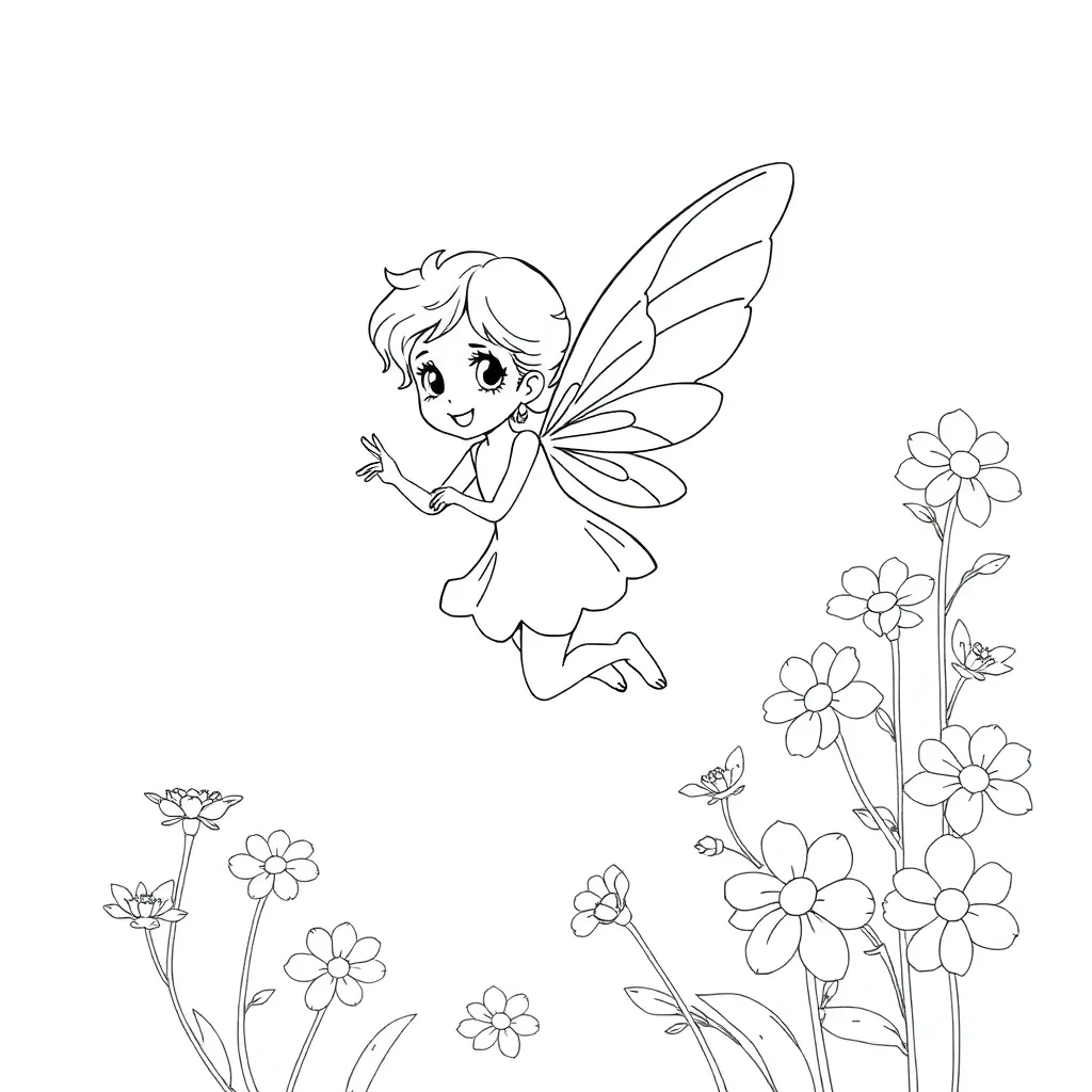 Fairy coloring page