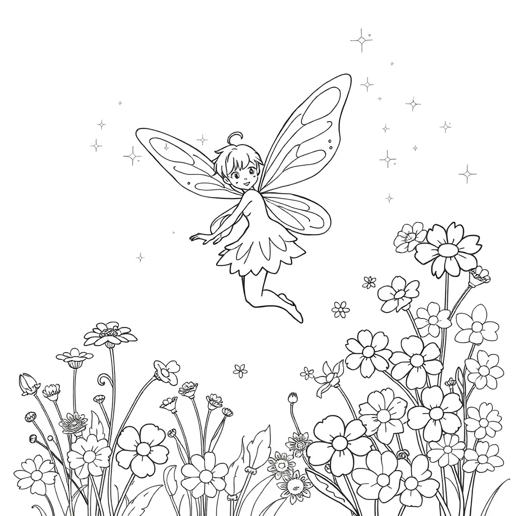 Fairy coloring page