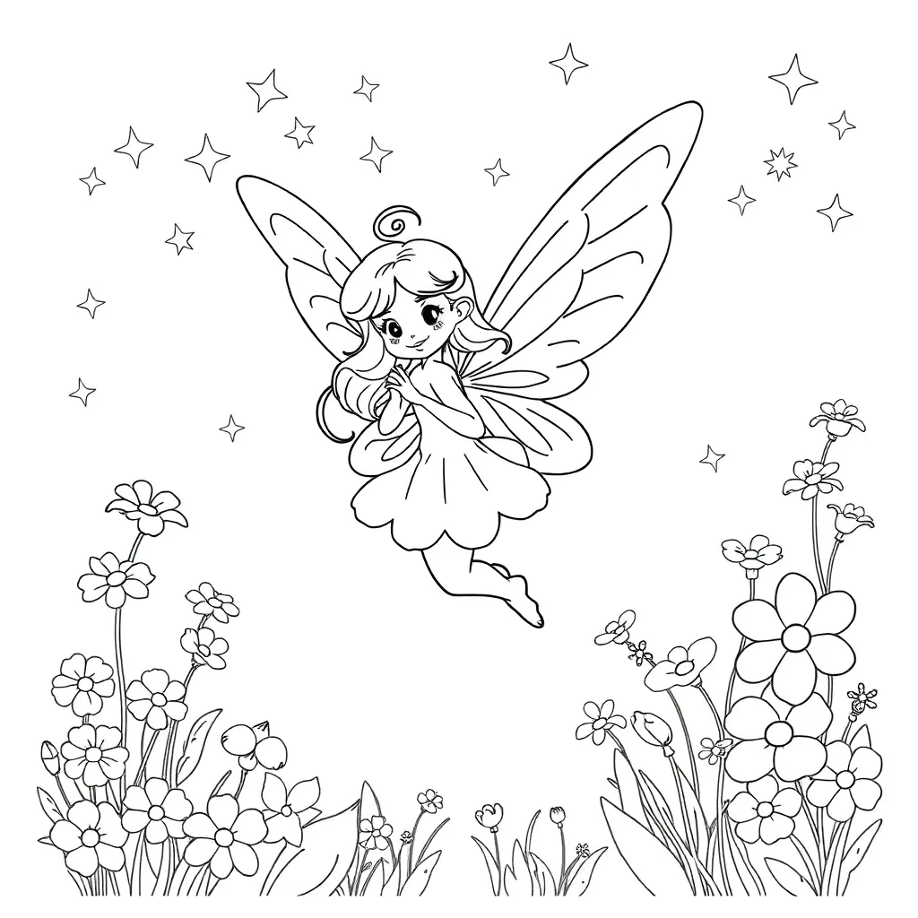 Fairy coloring page