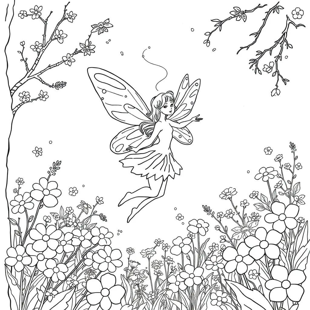 Fairy coloring page
