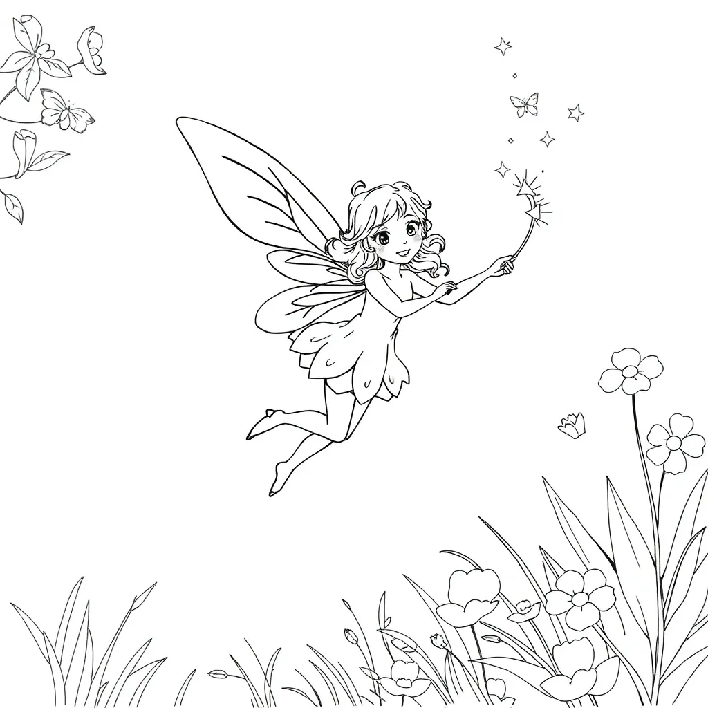 Fairy coloring page