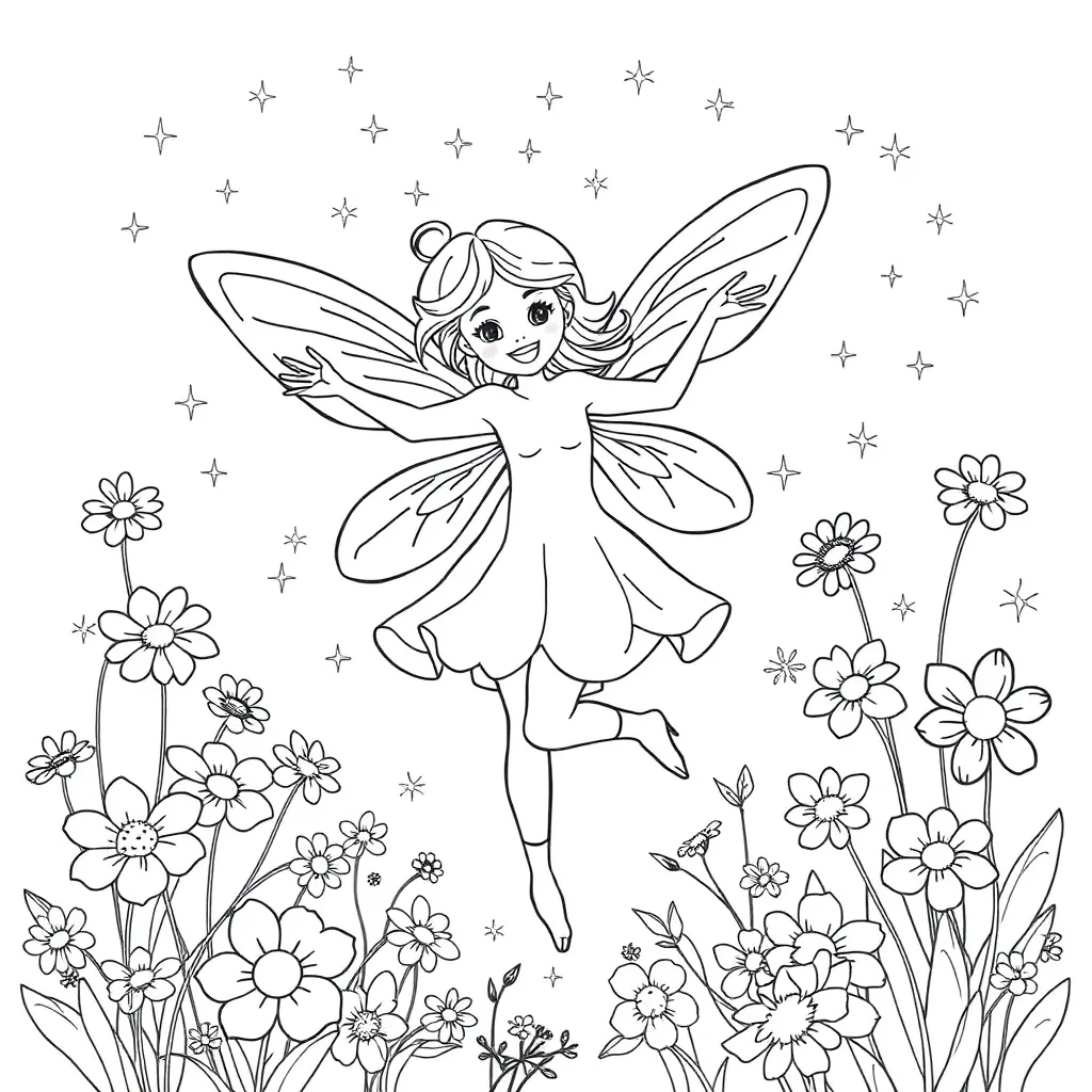 Fairy coloring page