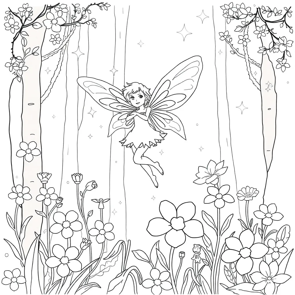 Fairy coloring page