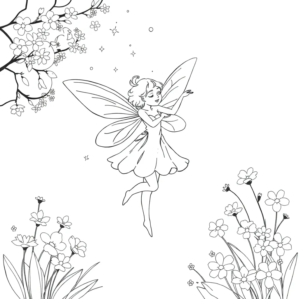 Fairy coloring page