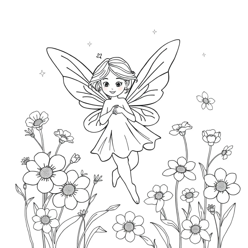 Fairy coloring page