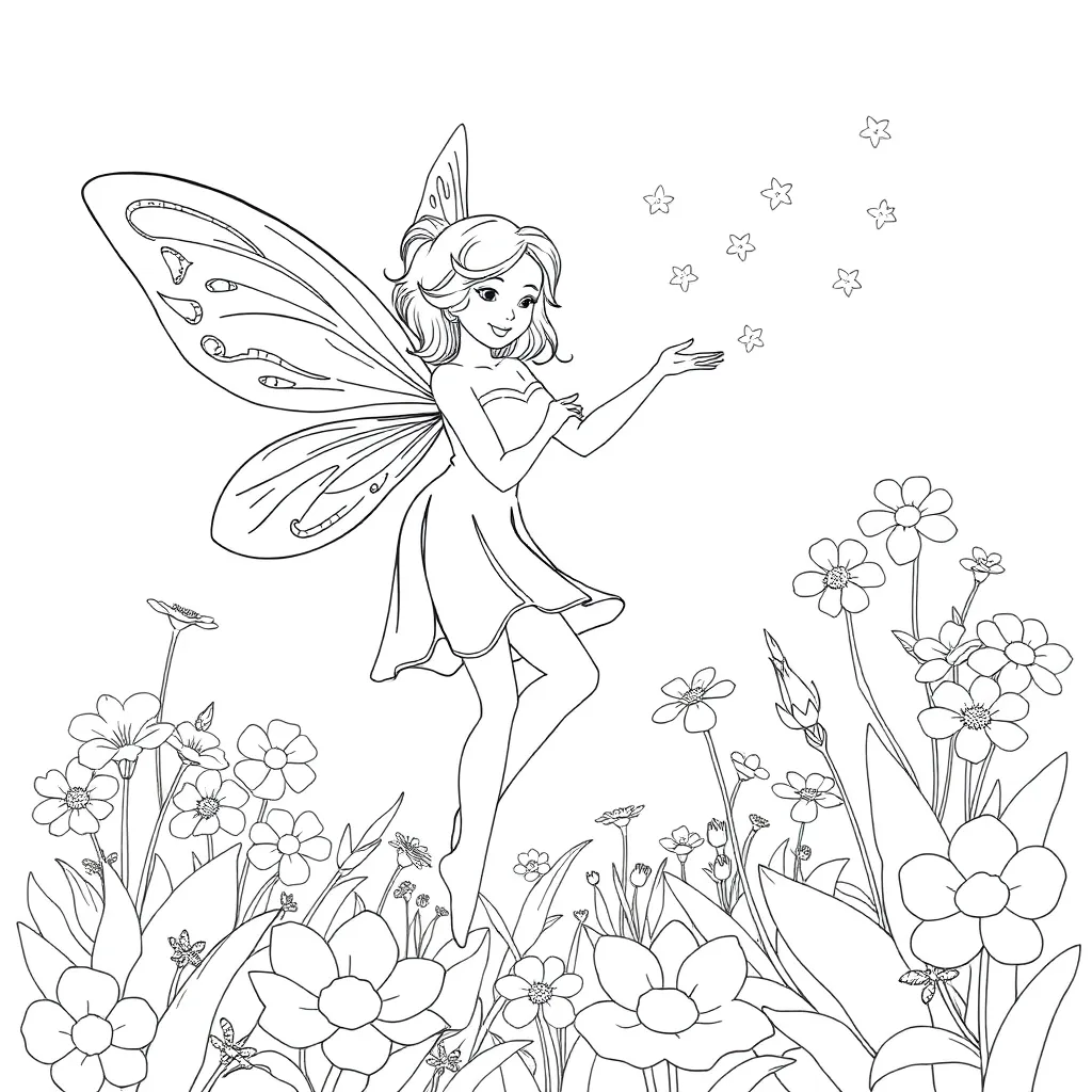 Fairy coloring page