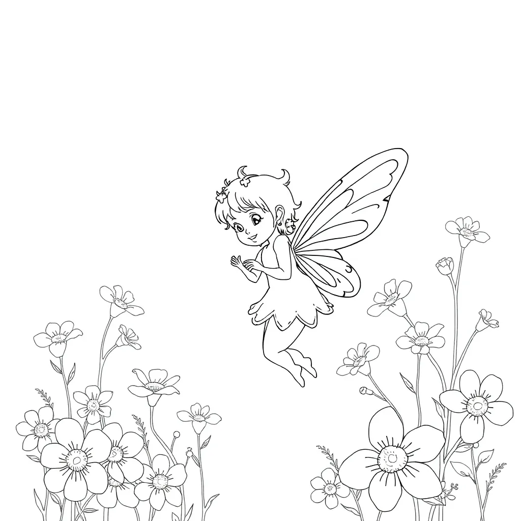 Fairy coloring page