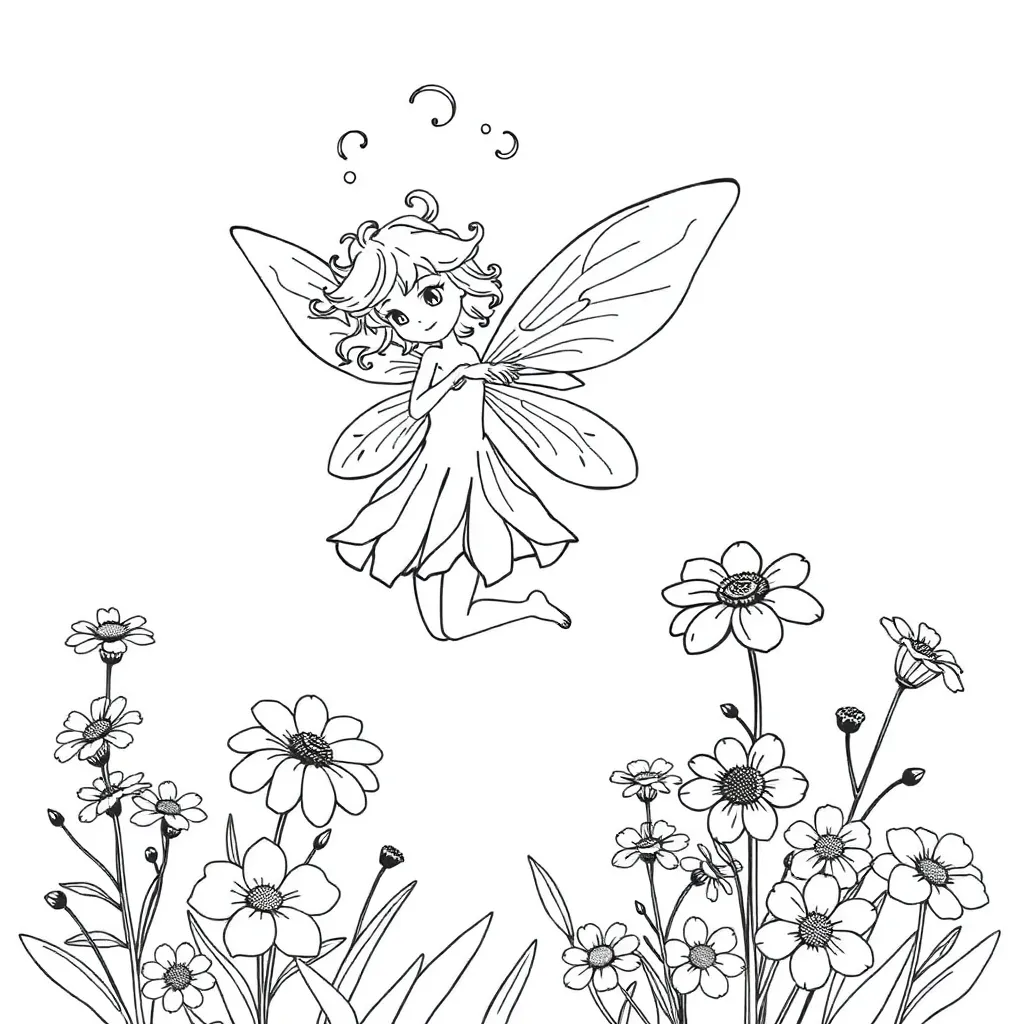Fairy coloring page