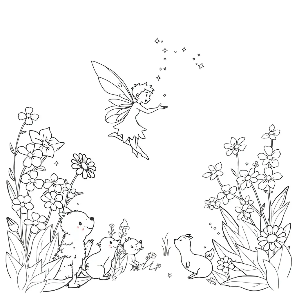 Fairy coloring page
