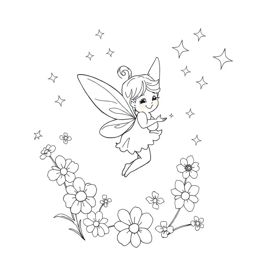 Fairy coloring page