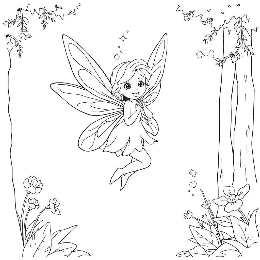 Fairy coloring page