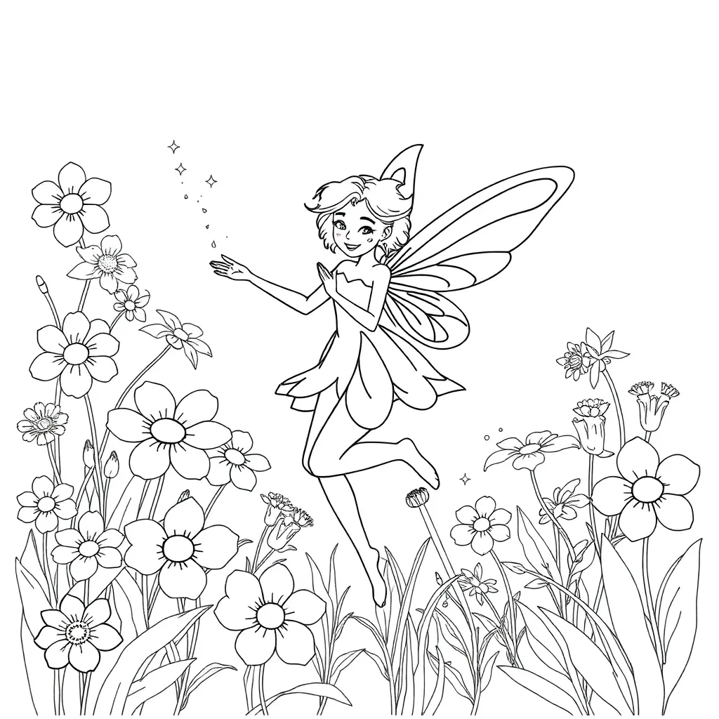 Fairy coloring page