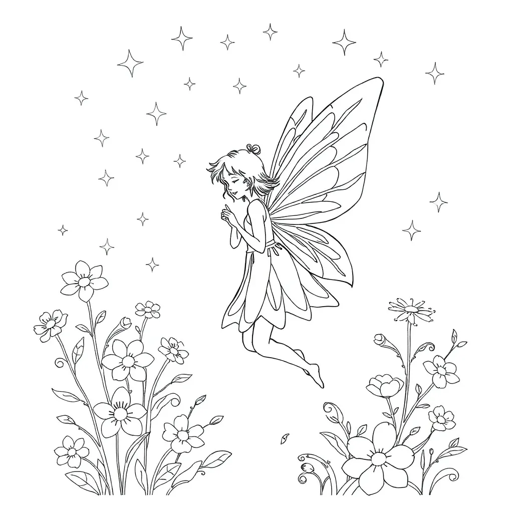 Fairy coloring page