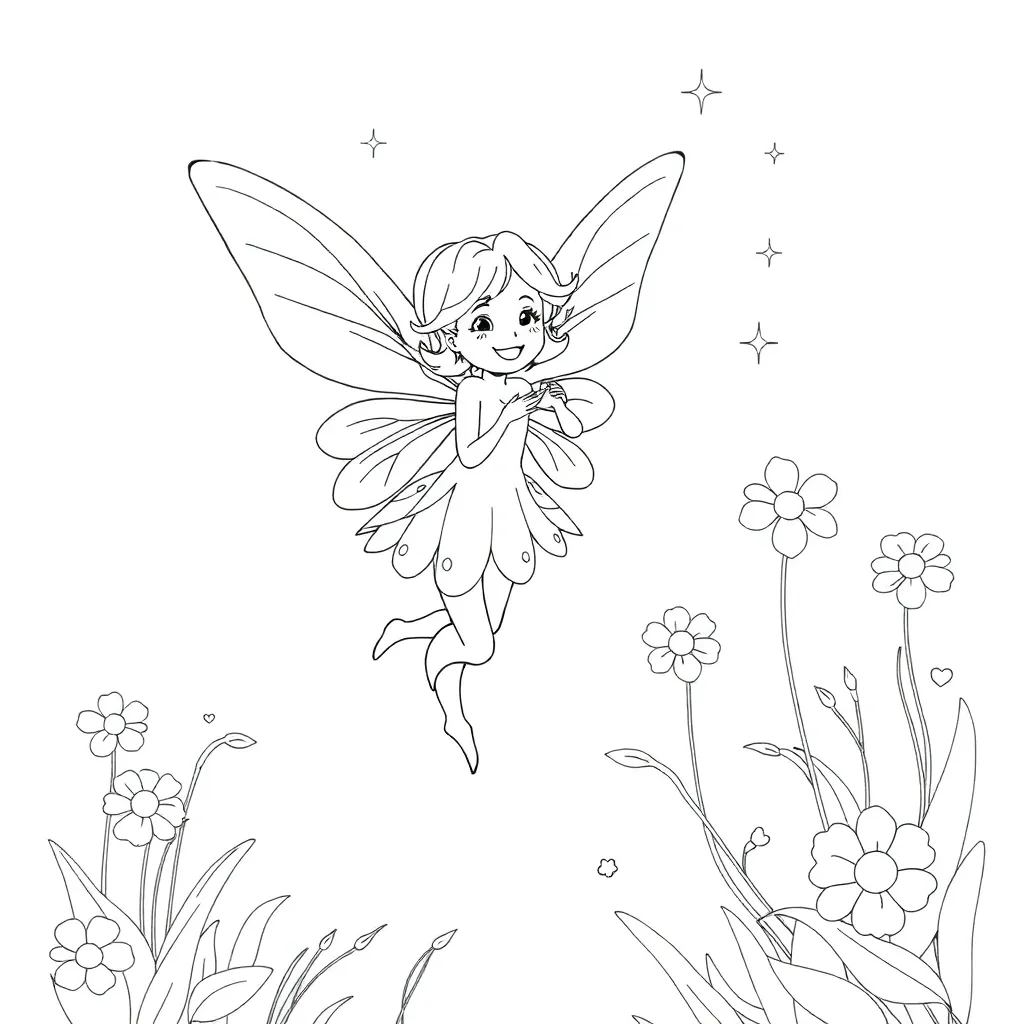 Fairy coloring page