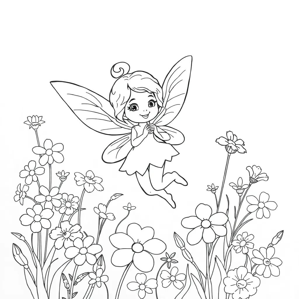 Fairy coloring page