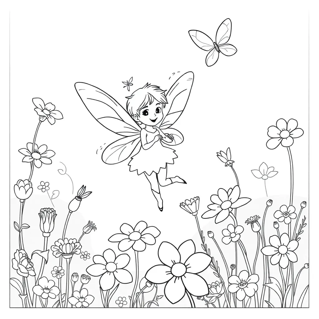 Fairy coloring page
