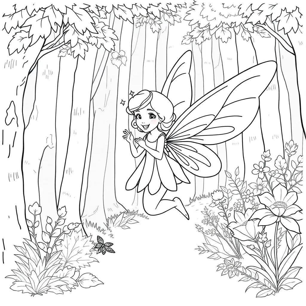 Fairy coloring page